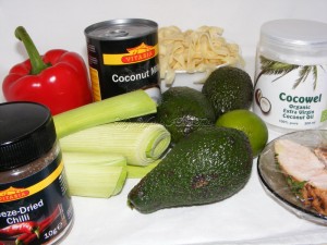 Zupa kokosowa z awokado i porem składniki