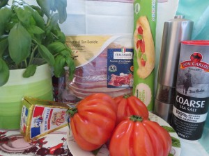 Tarta francuska z pomidorami i szynką parmeńską składniki