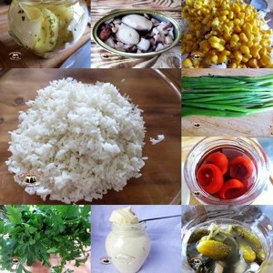 Sałatka ryżowa z kalmarami 